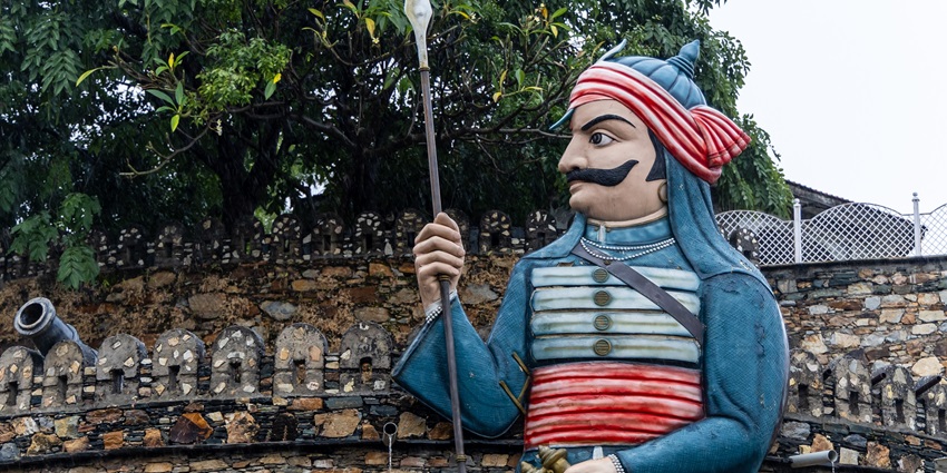 A statue of Maharana Pratap at Haldighati, which was the site of the battle
