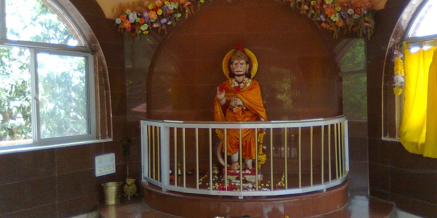 The image depicts a Hanuman temple at Ajmer, one of the famous hanuman temples in Rajasthan.