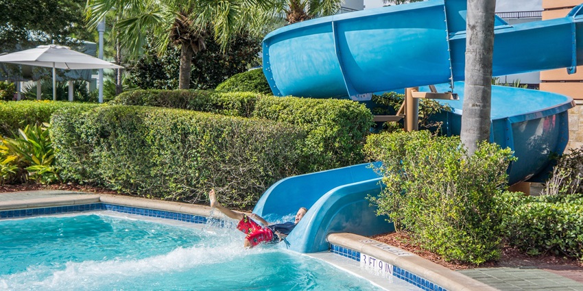 Vibrant water slide at Hariyali Water Park, famous waterpark in Kota, perfect for summers.