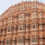 A breathtaking vista of the magnificent Hawa Mahal standing elegantly in Jaipur.