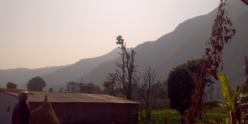 Bungee jumping in Nepal at Hemja, Pokhara, overlooking the Seti River.