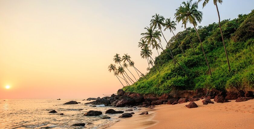 Majestic view of the Cola beach, one of the best hidden beaches in Goa