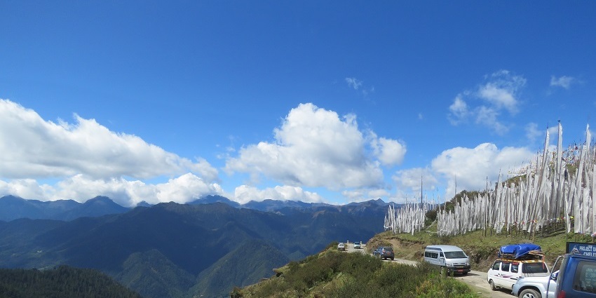 Breathtaking mountain pass with panoramic Himalayan views, one of the best things to see in Bhutan.
