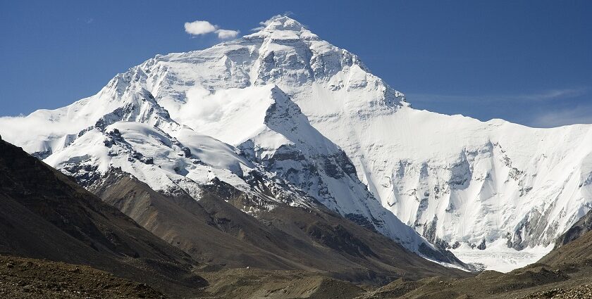 The majestic north face covered in snow of one of the hill stations near Gurugram.