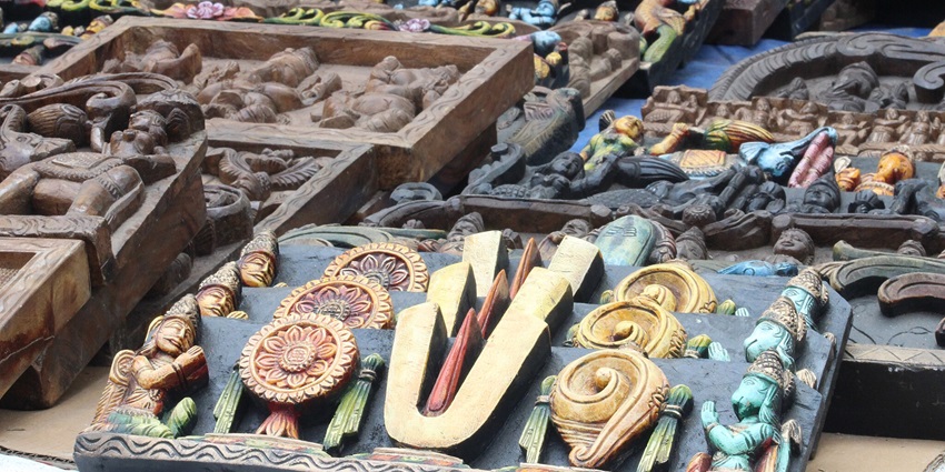 Snapshot of the handloom products selling in the maket on the hills