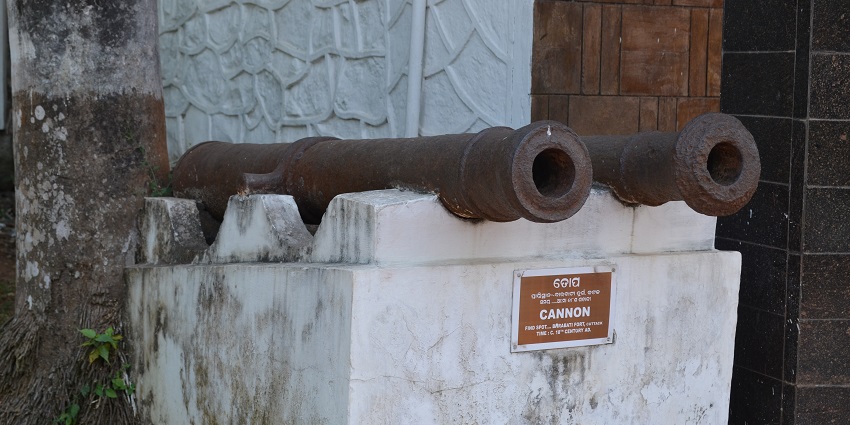 A glimpse of an age-old cannon found in the tourist attraction of Cuttack, Odisha.