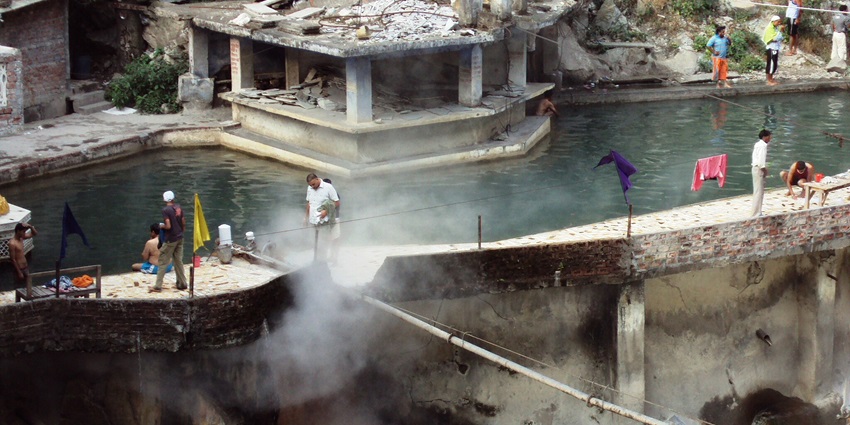 Natural hot springs near Manali, offering a relaxing experience in a picturesque setting