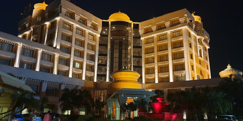 Beautiful snapshot of the hotel building at the night time in the idyllic city of Odisha