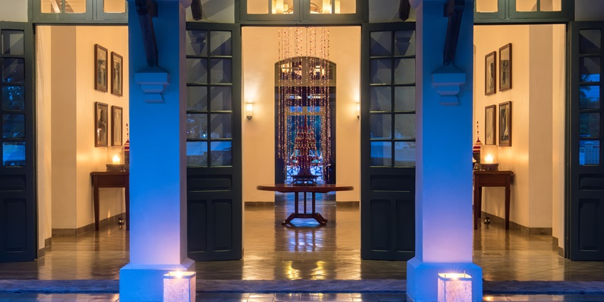 A picture of the entrance of a hotel in Ajmer for a grand New Year celebration