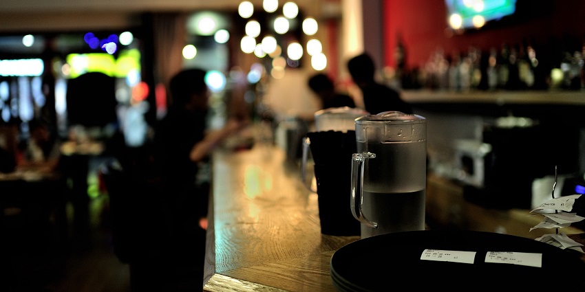 An image of a restaurant bar ambience, typical of Bhutan's social dining and nightlife.