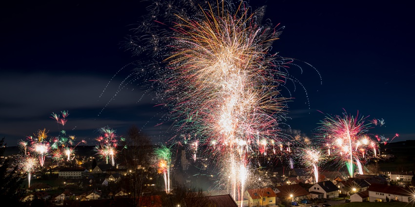 A picture of fireworks displays around the Hotel Pal Heights for the NYE celebrations.
