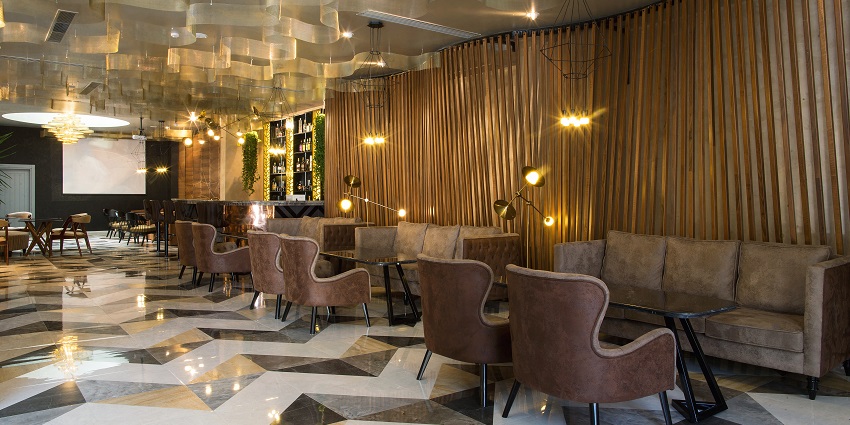 View inside the luxurious lounge, offering a serene ambience and intricate interiors