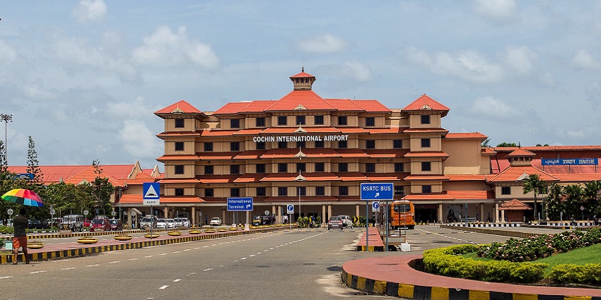 An image of Cochin International Airport serving the city of Kochi, Kerala, India.