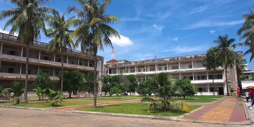 The Tuol Sleng Genocide Museum at the site of former school which is used as security office