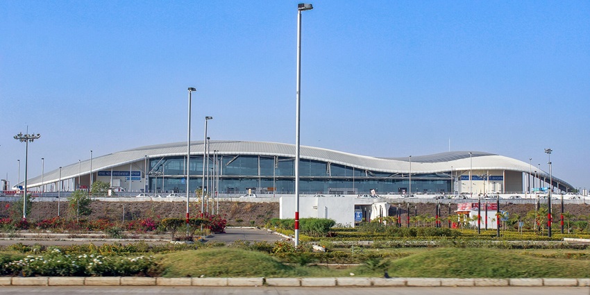 The Bhopal Airport terminal building is one of the most accessible ways to reach the Nandhi Temple.