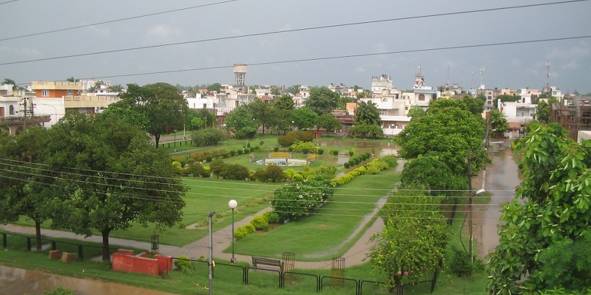 Panarom,,ic view of the beautiful town in Punjab laden with the scenic greenery