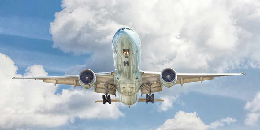 A view of an aeroplane, one of the most convenient ways to reach Telangana.
