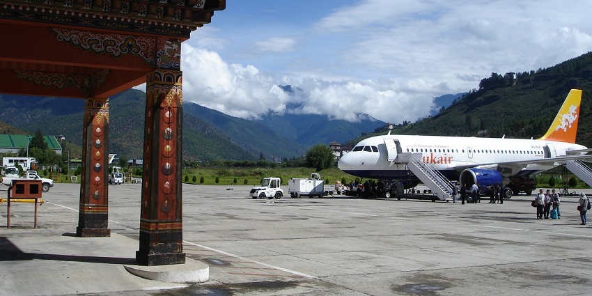 An image of Paro international Airport, the nearest airport to Phobjikha Valley in Bhutan.