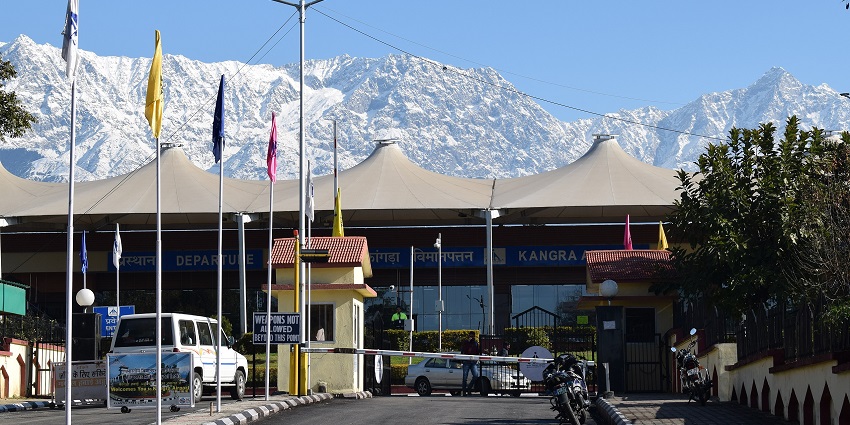 Kangra Airport is the nearest airport to the fort, located in Gaggal in Himachal Pradesh.