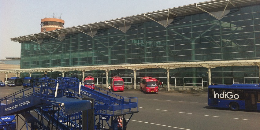 An image of Indira Gandhi International Airport located near the Meharuli, South Delhi.