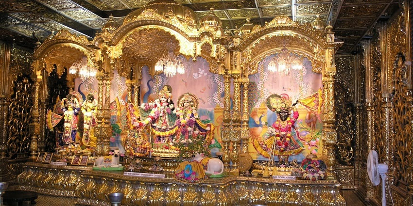The temple in Noida has grand architecture with very famous Radha-Krishna idols.