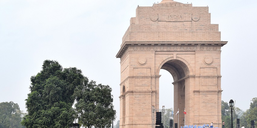 India Gate is a war memorial located at the central location of the New Delhi city.