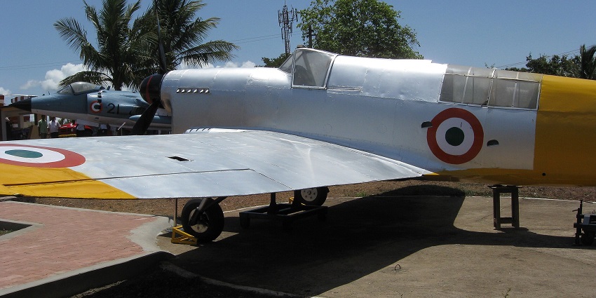 A picture of an aircraft used by the Indian Navy at a museum in Goa