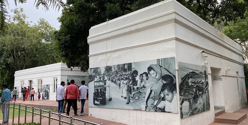 View of the Indira Gandhi Memorial Museum, showcasing its architecture and surrounding.