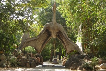 Snapshot of from the front entrance of the Indroda nature park which is also a dinosaur museum