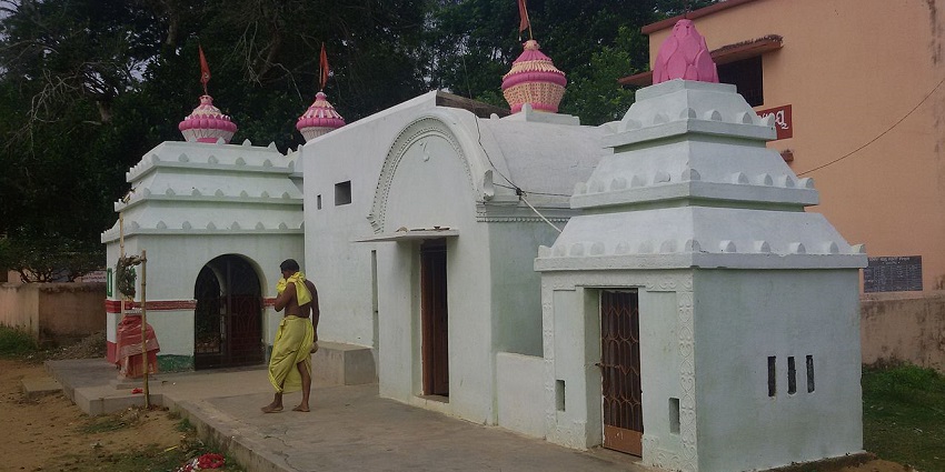 The exterior view of Krutama Chandi Temple at Tripathy Sahi in Jagatsinghpur.