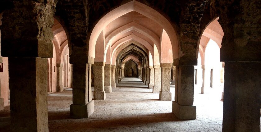 The interiors of Jahanpanah Fort with a gorgeous view attracts the tourists.