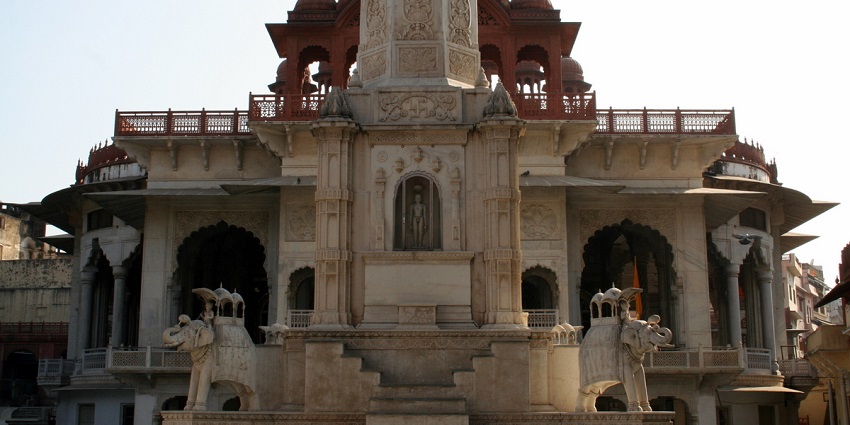 ntricately carved entrance of the Jain Temple, offering a majestic sight