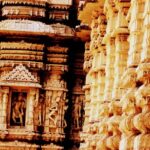 The wall carving at Hathee Singh Jain Temple in Ahmedabad.