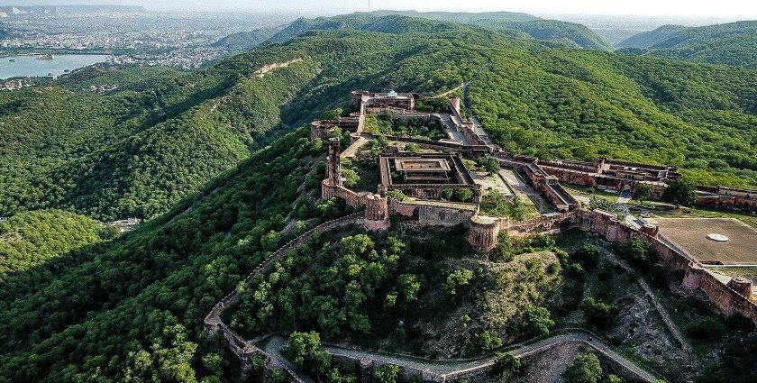 A panoramic view of the greenery at one of the Jaipur National Parks.