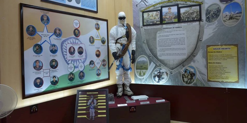 A section of the Jaisalmer War Museum showcasing a soldier in the Siachen region of India