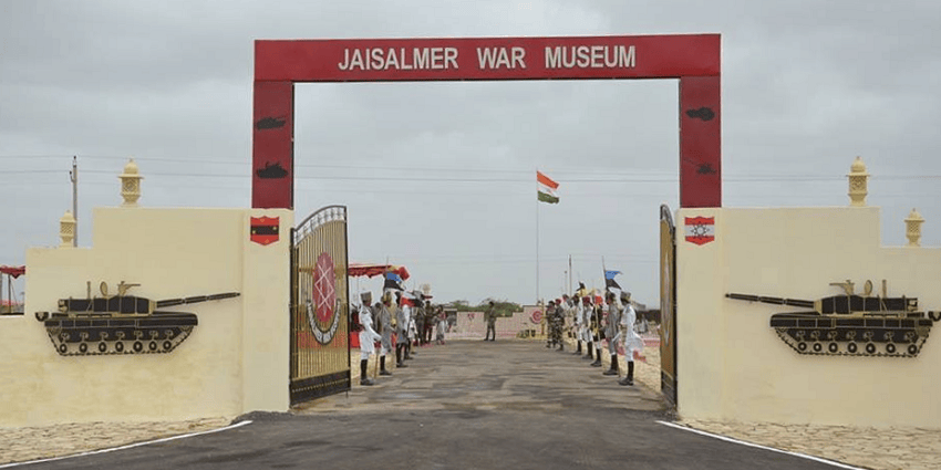 Entrance of the Jaiselmer war museum, symbolising the region's rich historical and cultural heritage