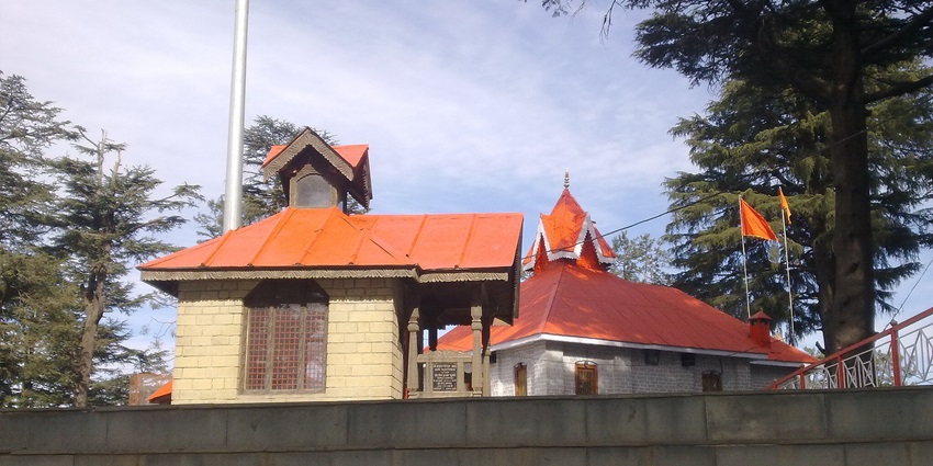 A scenic view of Jakhoo temple, an attraction near the Shimla Water Catchment Wildlife Sanctuary