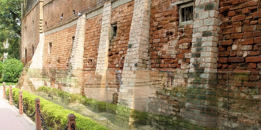 Snap shot of the walls of Jallianwala Bagh a remnant of Colonial era oppression of Indians