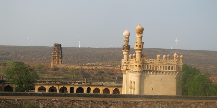 Picturesque view of Jama Masjid, showcasing its intricate dome-like Islamic architecture style