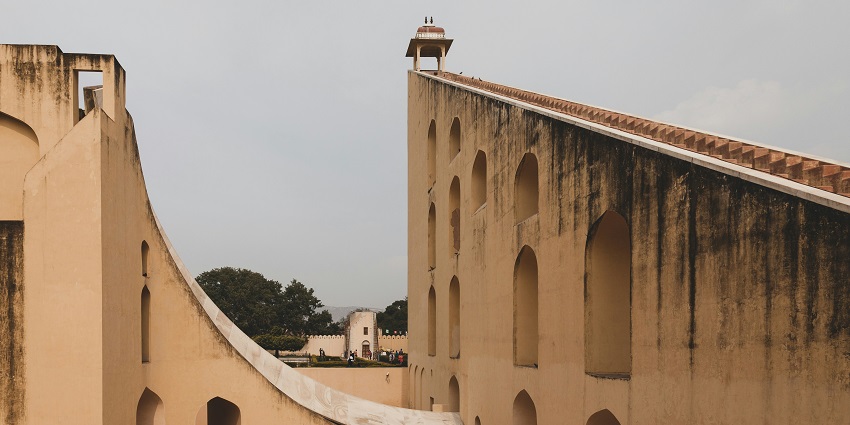 View of Jantar Mantar in Jaipur, the best tourist attraction near Jaipur Airport.