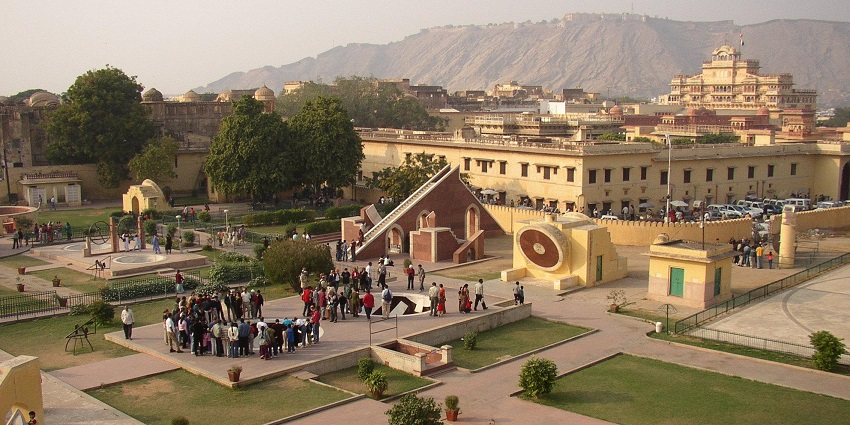 Photo of Jantar Mantar in Jaipur, a historic astronomical observatory.