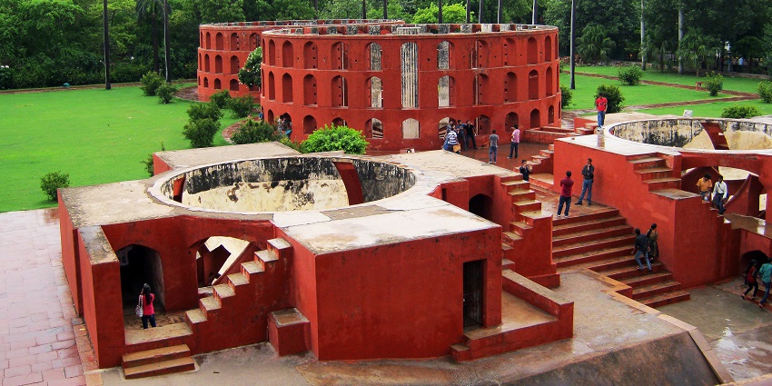 Aerial snapshot of the beautiful Jantar mantar taken during the evening in Delhi