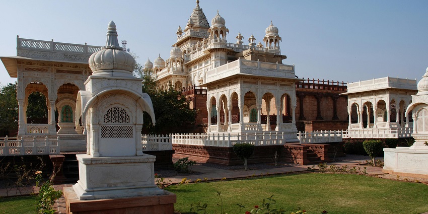 Jaswant Thada features exquisite marble memorial with intricate carvings and gardens.