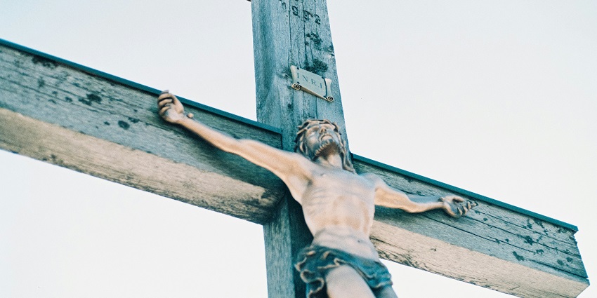 Jesus crucified on the cross, embodying sacrifice and redemption for humanity.