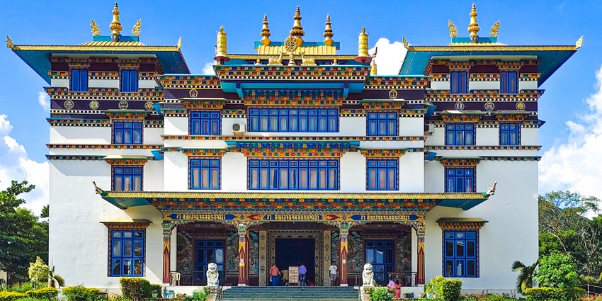 A glimpse of the colourful Jirang Monastery, one of the famous monasteries in Odisha.
