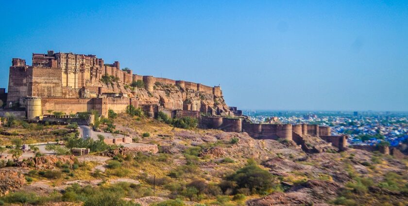 Panoramic view of Jodhpur, India, showcasing the cityscape and historical architecture.