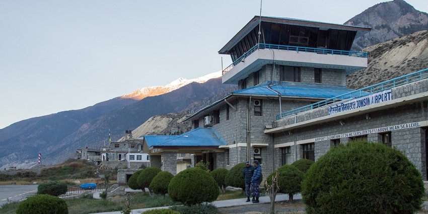 Jomson is a significant network of flights serving as a gateway to mountain ranges.