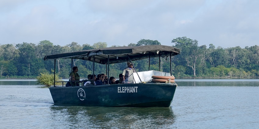 Taking a safari boat at the Kabini River is the best way to enjoy your Karnataka trip.