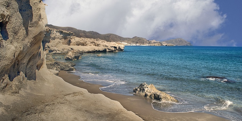 Karnataka beaches feature fine sand, crystal-clear blue waves, and coconut trees.