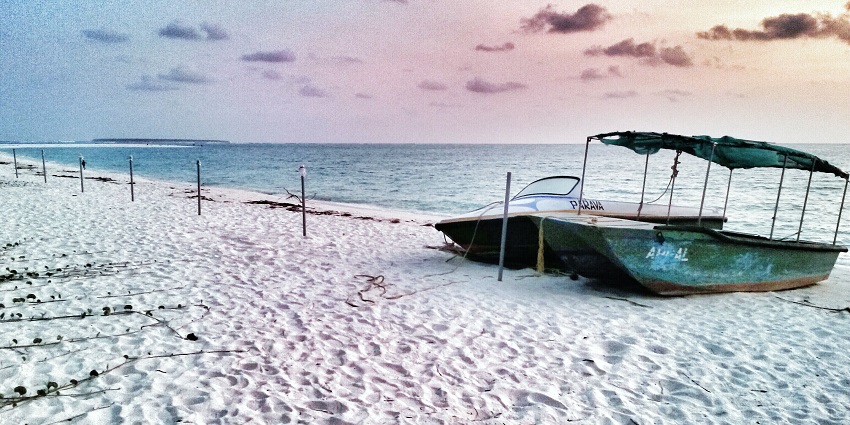 The glass boat is used to sail within the lagoon and the tourists can see the underwater beauty in Kadmat Island.